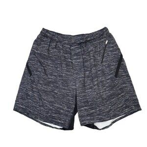 Lululemon Men's M Surge Shorts 7" Wicking Black Grey Stretch M7768S Running